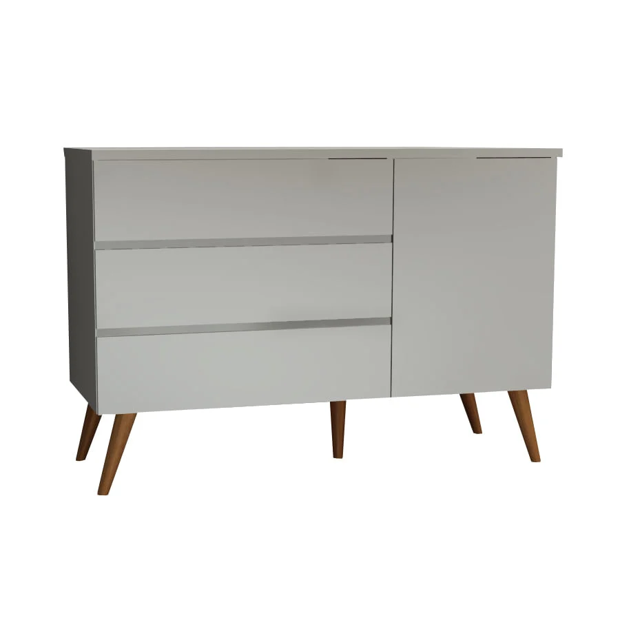 Cômoda de Bebê Viena com Porta Cinza Harbor com Pé Mel - Image 6