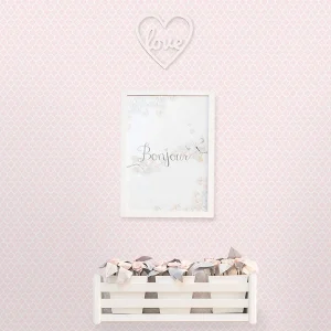 Papel de Parede Infantil Mini Arabesco Rosa Claro