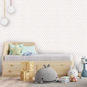 Papel de Parede Infantil Mini Arabesco Invertido Rosa Claro