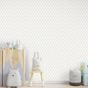 Papel de Parede Infantil Folhas Invertido Bege