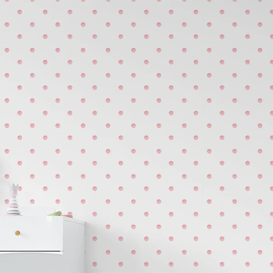 Papel de Parede Infantil Poá Aquarela Rosa Clássico - Image 3