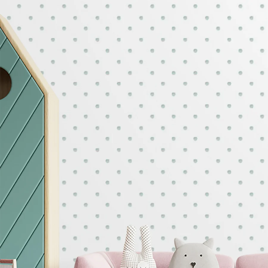 Papel de Parede Infantil Poá Aquarela Malva - Image 3