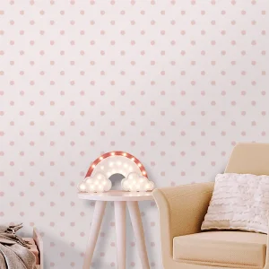 Papel de Parede Infantil Poá Rosa