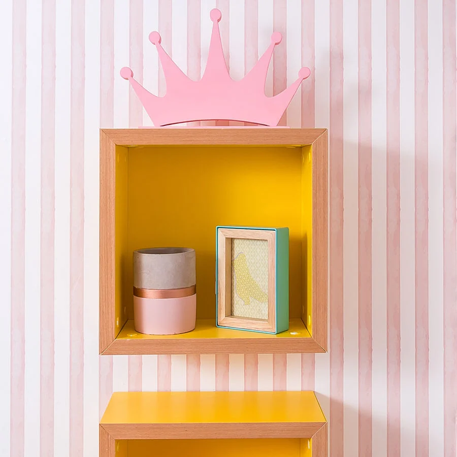 Papel de Parede Infantil Listra Média Aquarela Rosa - Image 2