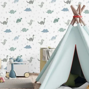 Papel de Parede Infantil Dino Verde