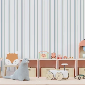 Papel de Parede Infantil Listra 3 Cores Verde