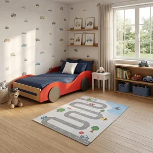 TAPETE INFANTIL RETANGULAR PISTA - 0,93 X 1,33