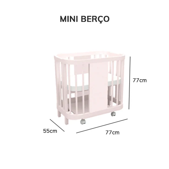 Berço Raika 3 em 1 - Rosa Claro - Image 6