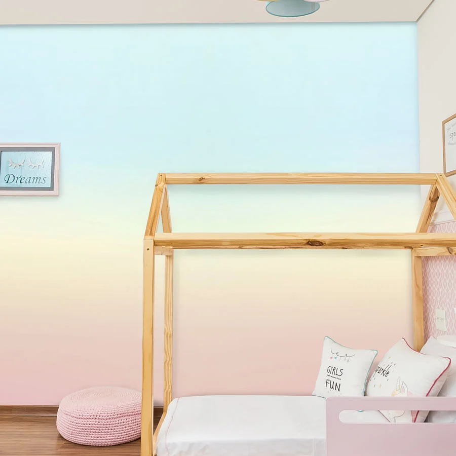 Papel de Parede Infantil Degradê Arco Íris Azul - Mural - Image 2