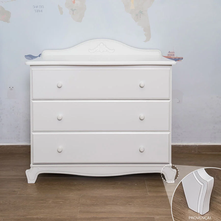Cômoda Nóbile Branco Provençal 3 Gavetas