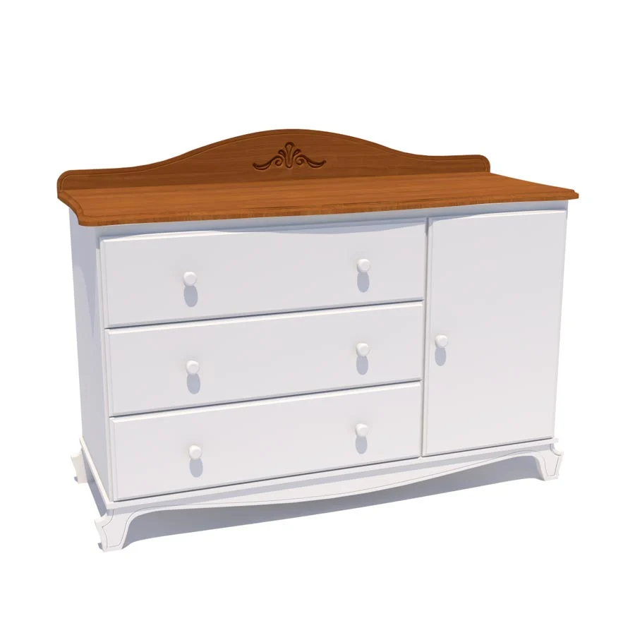 Cômoda Nóbile Branco e Madeira com Porta - Image 5