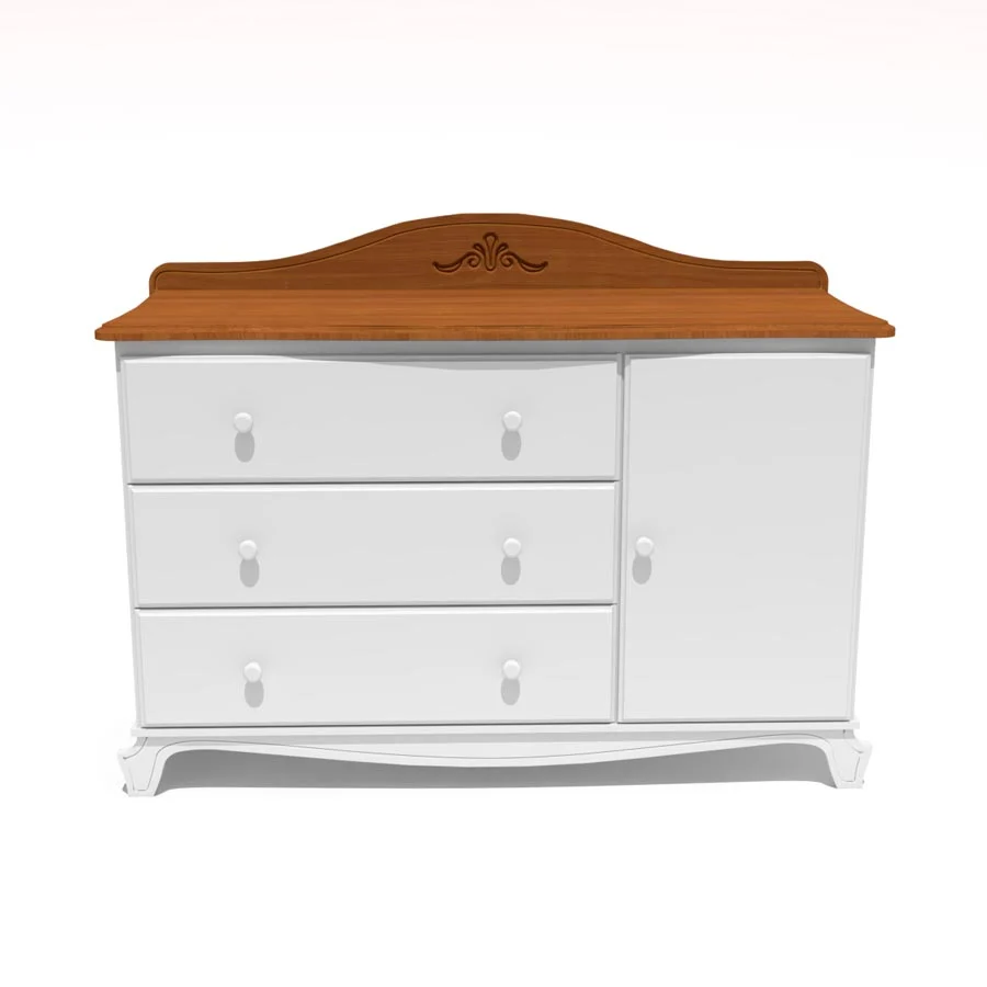 Cômoda Nóbile Branco e Madeira com Porta - Image 6