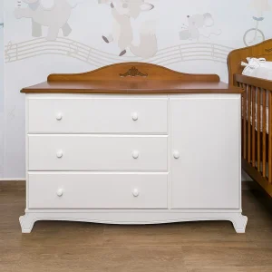 Cômoda Nóbile Branco Provençal e Madeira com Porta