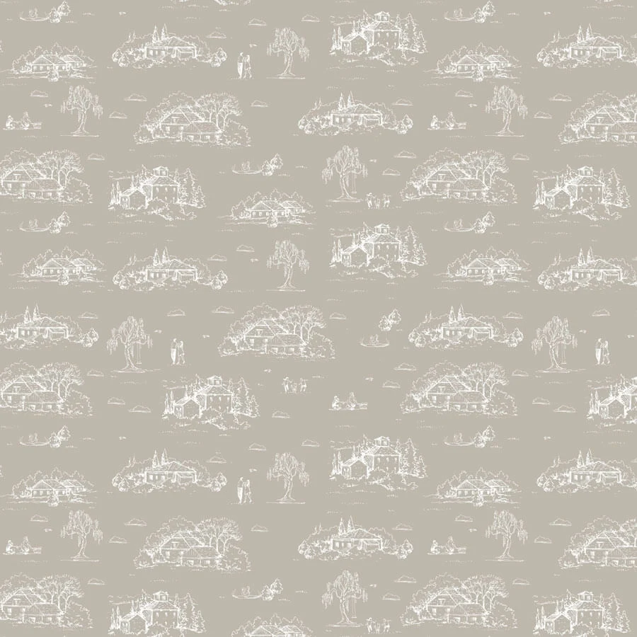 Papel de Parede Toile de Jouy Adulto Bege - Image 4