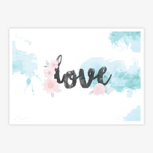 Quadro Infantil Aquarela Love Tifany Horizontal