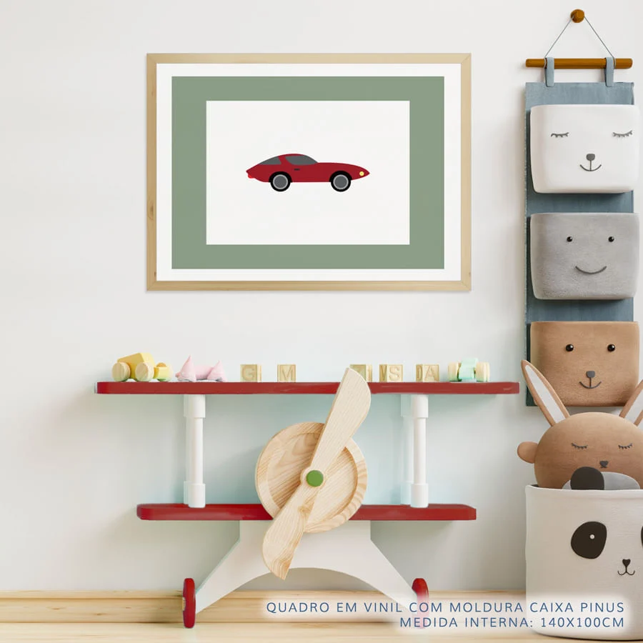 Quadro Infantil Carro Vermelho - Image 3