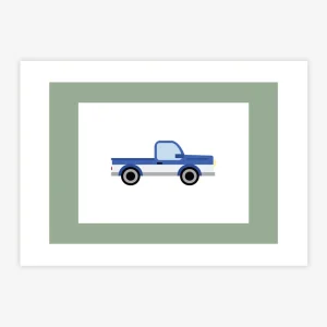 Quadro Infantil Caminhonete Azul