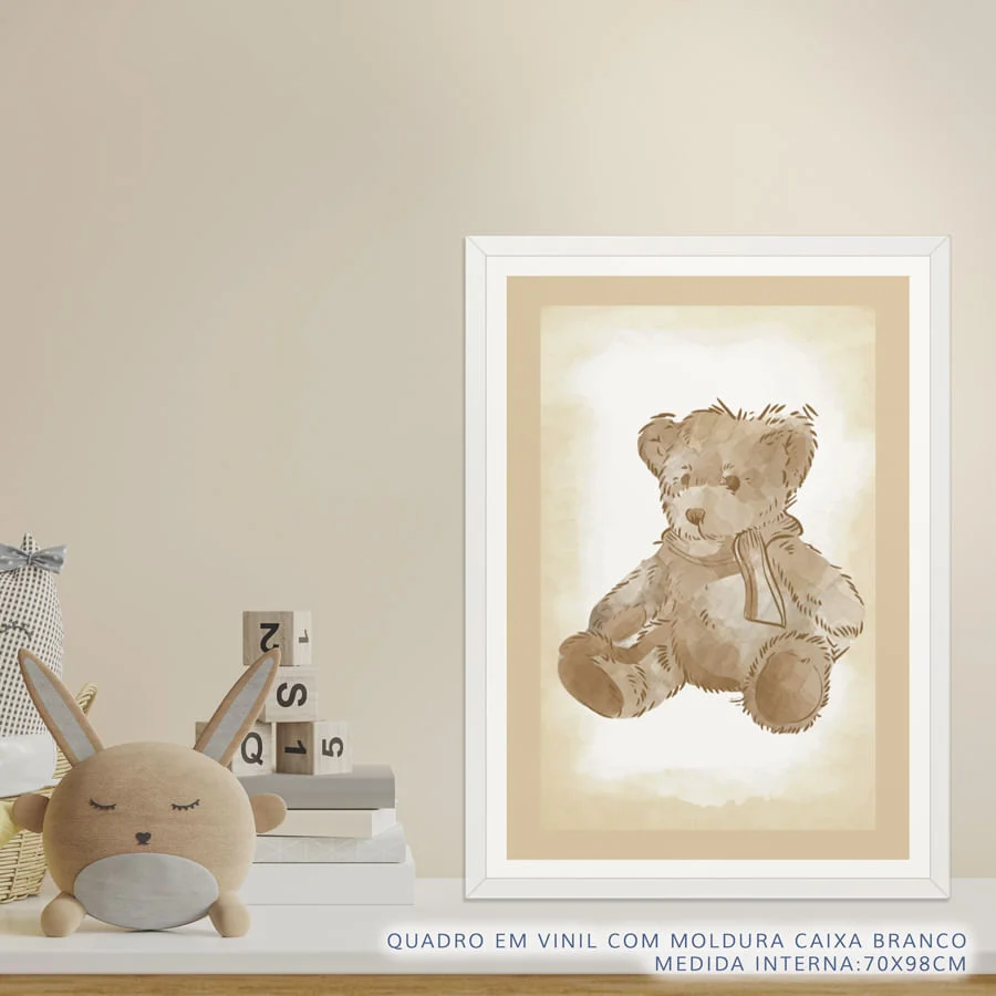 Quadro Infantil Urso Classic Bege - Image 3