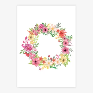 Quadro Infantil Tropical Guirlanda Rosa