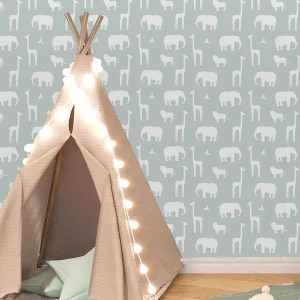 Papel de Parede Infantil Silhueta Safari