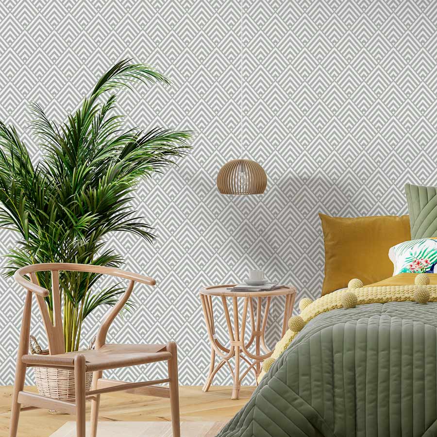 Papel de Parede Escama Losango Cinza - Image 2