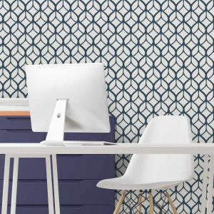 Papel de Parede Folhas Médio Azul Polo