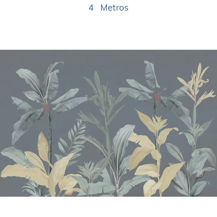 Papel de Parede Folhas Tropical Azul Polo - Mural - Image 6