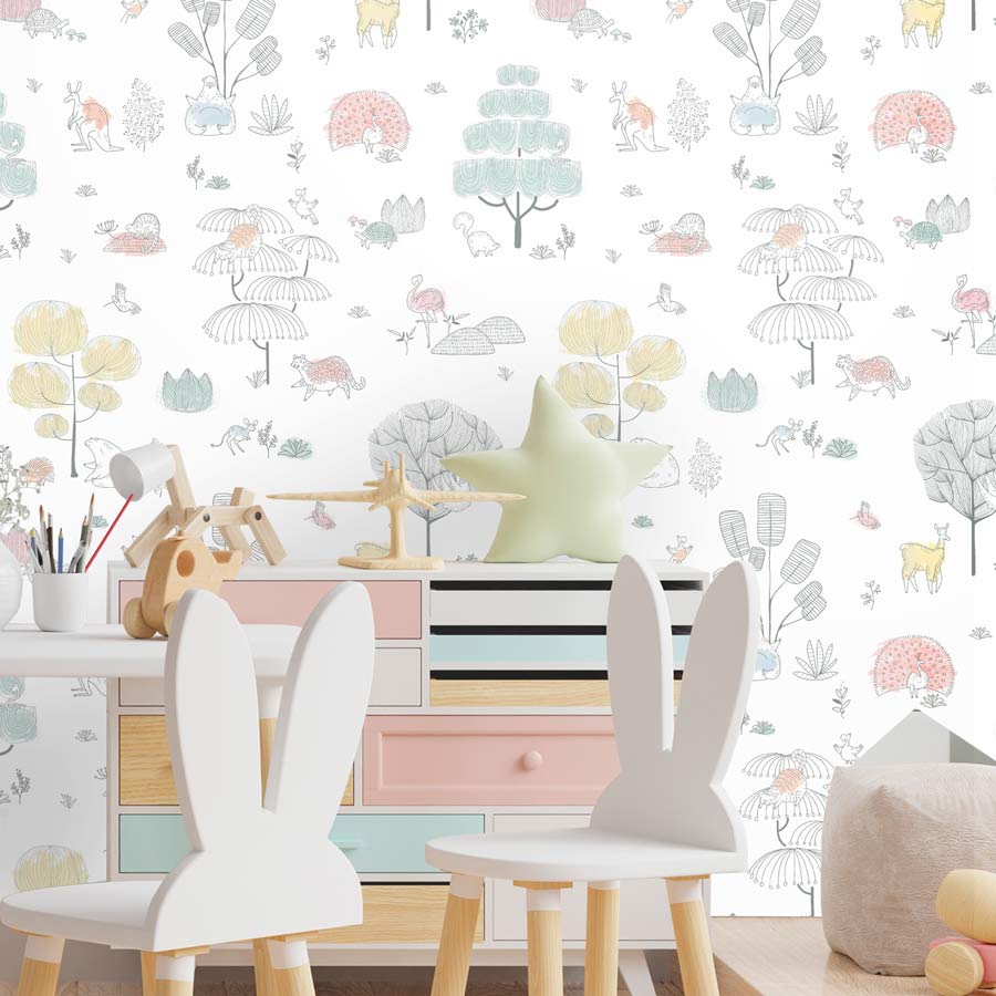 Papel de Parede Infantil Árvores e Bichos - Image 2