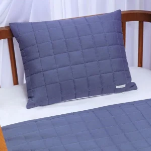 Almofada Retangular Quadradinho Azul Jeans