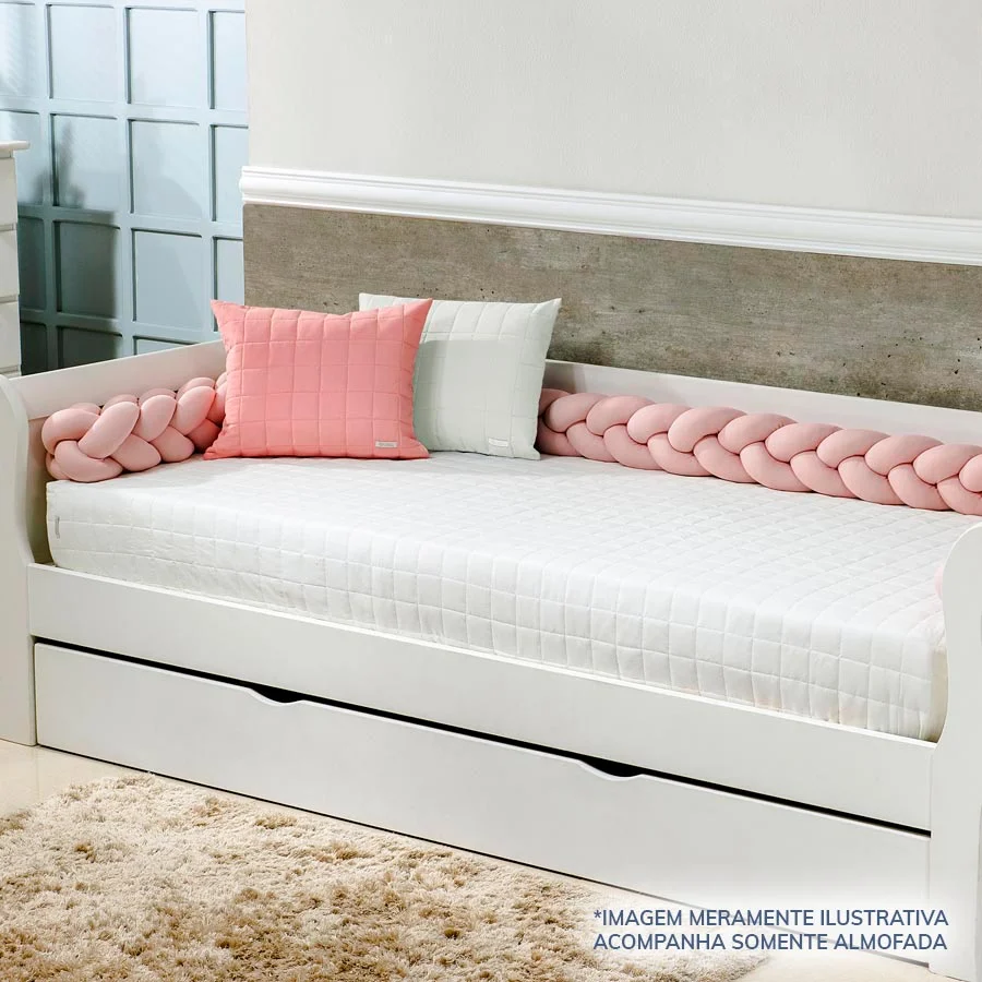 Almofada Retangular Quadradinho Rosa Chá - Image 3
