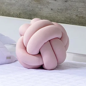 Almofada Nó Tranças Rosa Chá