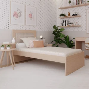 Cama Solteiro Haus Nature Com Palha - Carvalho