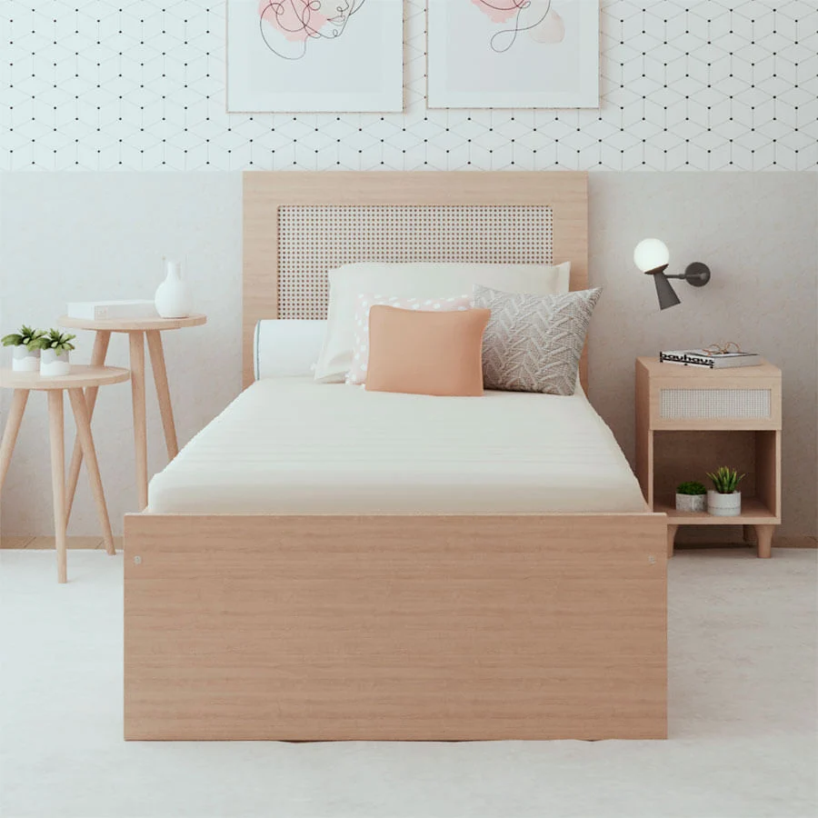 Cama Solteiro Haus Nature Com Palha - Carvalho - Image 3