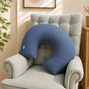 Almofada de Amamentação Quadradinho Azul Jeans