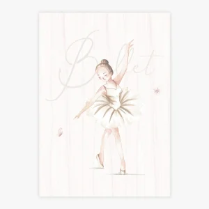 Quadro Infantil Bailarina Bege - Vertical