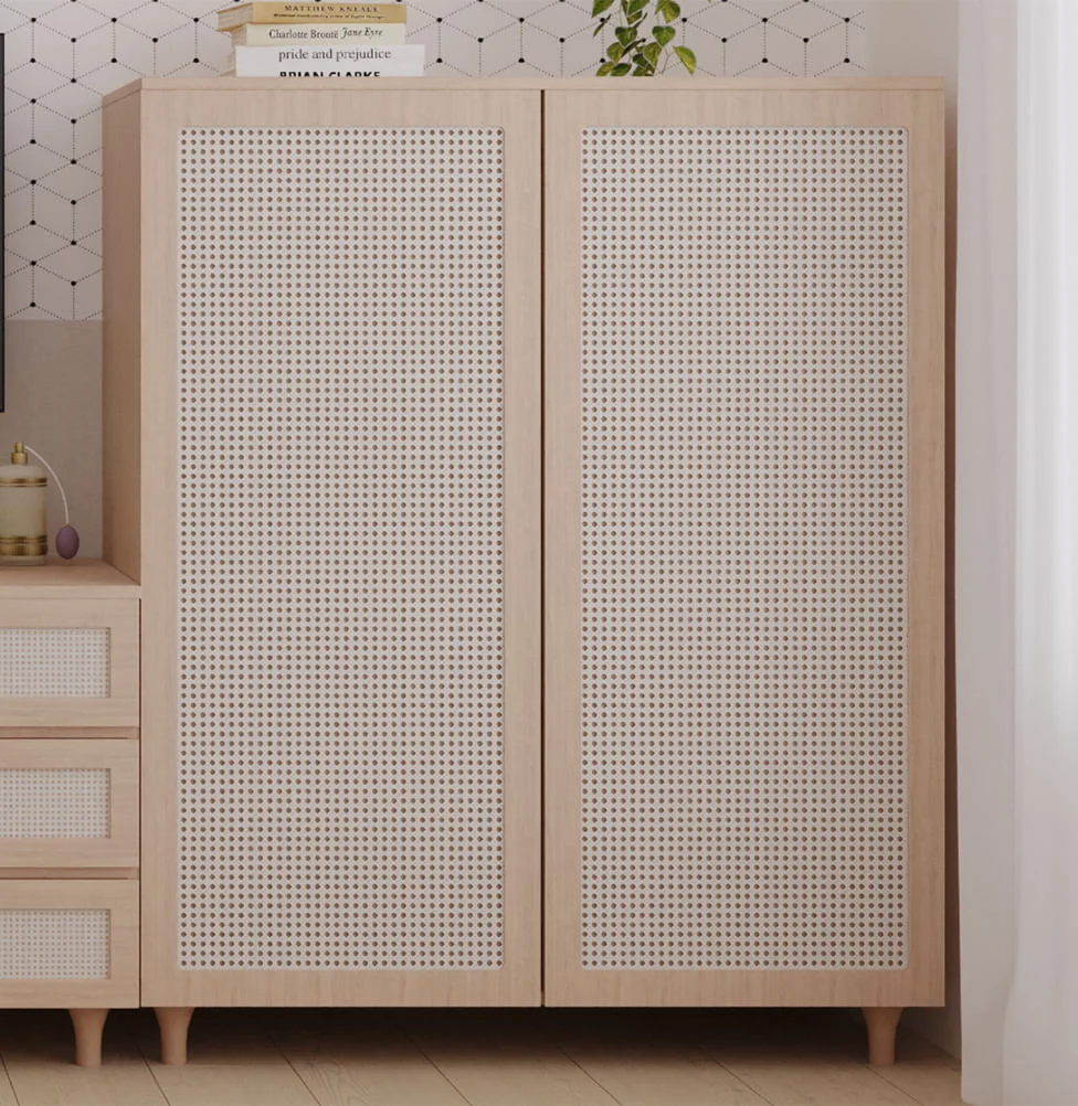 Roupeiro Haus Nature 2 Portas com Palha - Carvalho