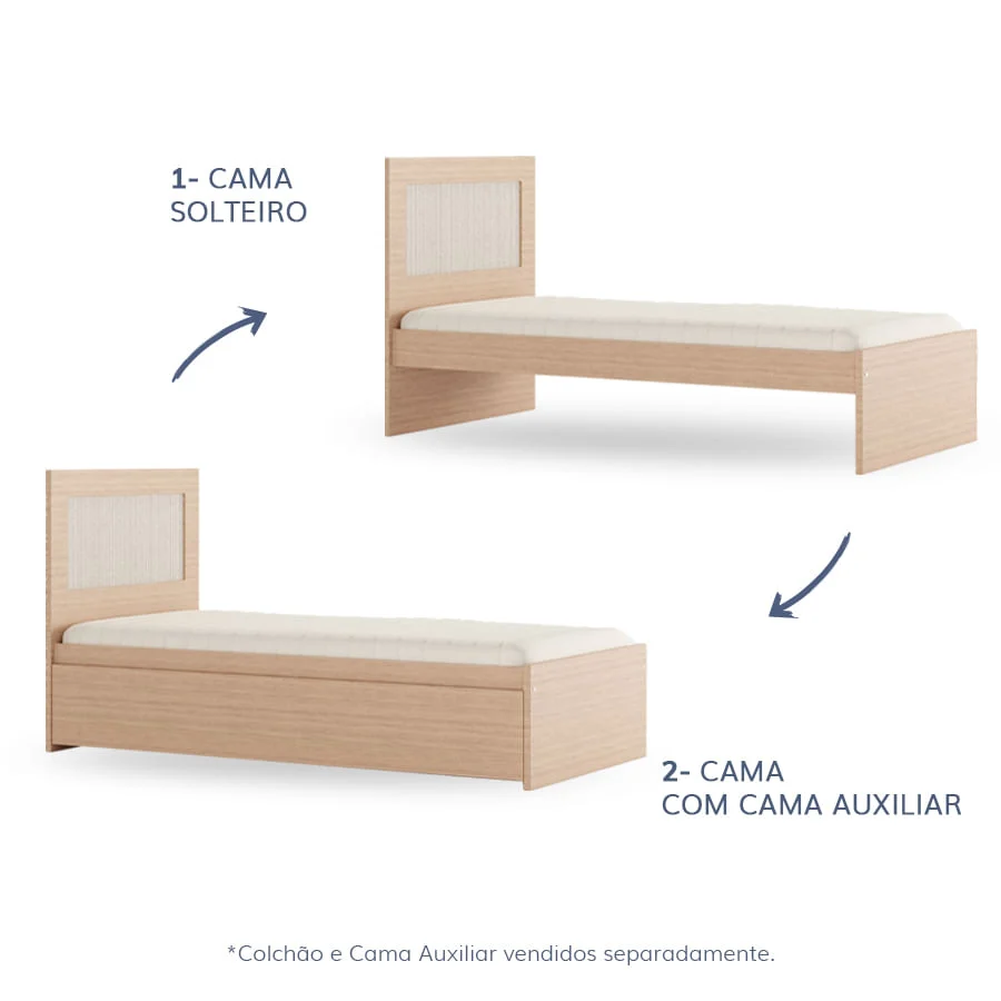 Cama Solteiro Haus Nature Com Palha - Carvalho - Image 7