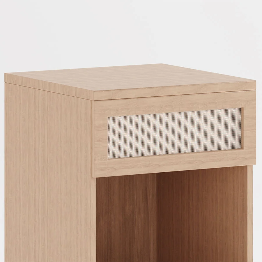 Mesa de Apoio Haus Nature Com Gaveta e Palha - Carvalho - Image 3