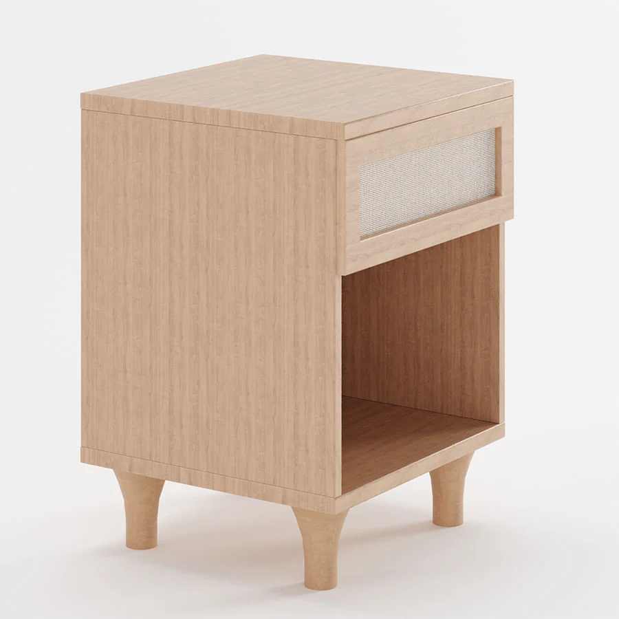 Mesa de Apoio Haus Nature Com Gaveta e Palha - Carvalho - Image 4