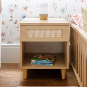 Mesa de Apoio Haus Nature Com Gaveta e Palha - Carvalho