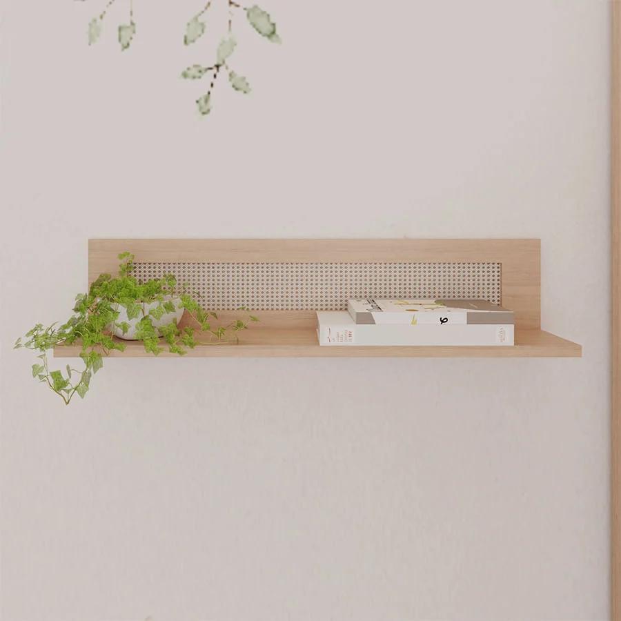 Prateleira Haus Nature Com Palha 80 CM - Carvalho - Image 2