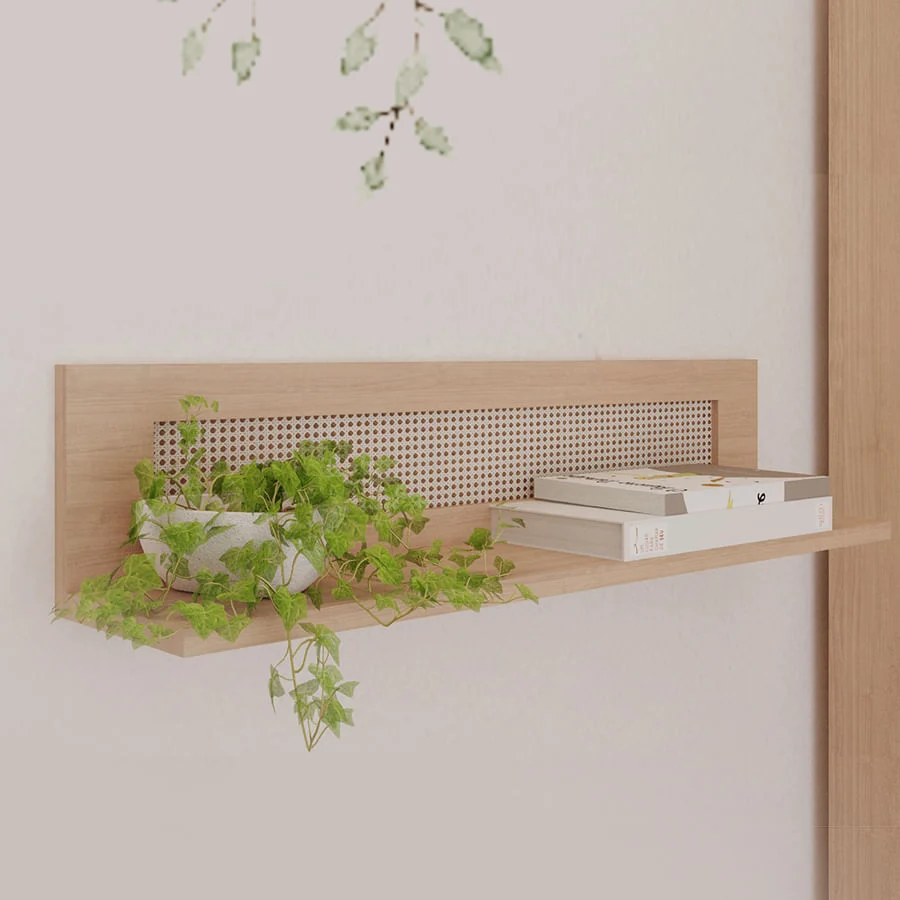 Prateleira Haus Nature Com Palha 80 CM - Carvalho - Image 3
