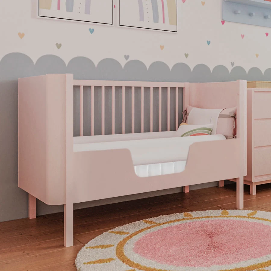 Meia Grade de Transformação Para Mini Cama Nord - Rosa - Image 3