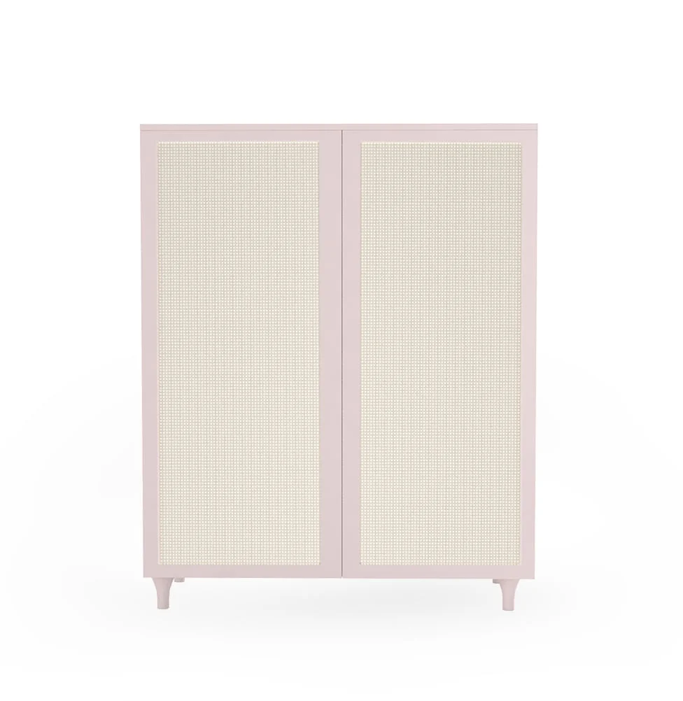 Roupeiro Haus Nature 2 Portas Com Palha - Rosa - Image 2