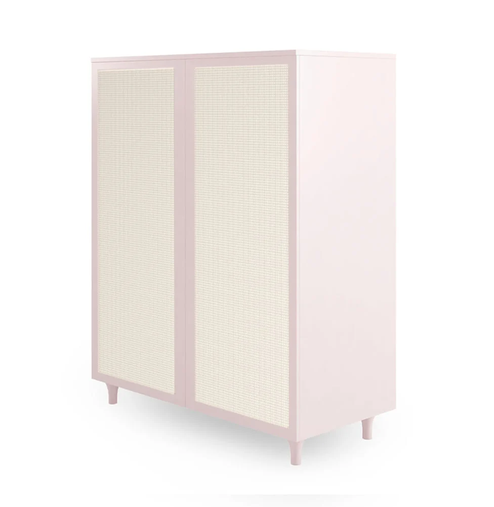 Roupeiro Haus Nature 2 Portas Com Palha - Rosa - Image 6