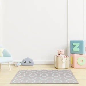 Tapete Infantil Retangular Arabesco - Rosa