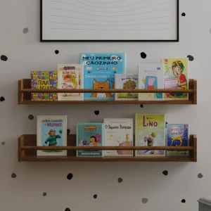 Prateleira de Livro Up 90cm - Freijó