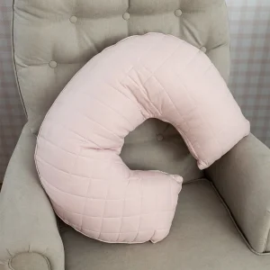Almofada de Amamentação Quadradinho Chambre - Rosa Nuvem