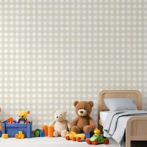 Papel de Parede Xadrez Bege