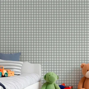 Papel de Parede Xadrez Cinza